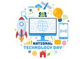 National Technology Day Vector Illustration on 11 May with Creative Digital for Innovation and development of high tech Royalty Free Stock Photo