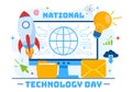 National Technology Day Vector Illustration on 11 May with Creative Digital for Innovation and development of high tech Royalty Free Stock Photo