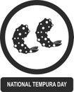 National Tempura Day black vector icon