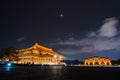 National Theater Hall and Liberty Square main gate of Chiang Kai-Shek Memorial Hall at night in Taipei, Taiwan