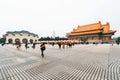 National Theater Hall of Taiwan with tourist at the main gate and National Taiwan Democracy Square of Chiang Kai-Shek Memorial Hal Royalty Free Stock Photo