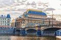 National Theatre of Prague, view from the Vltava river Royalty Free Stock Photo