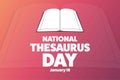 National Thesaurus Day. January 18. Holiday concept. Template for background, banner, card, poster with text inscription Royalty Free Stock Photo