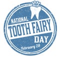 National tooth fairy day grunge rubber stamp