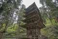 National tresure of Five Storied Pagoda at Dewa Sanzan Shrine in Tsuruoka, Miyagi, Japan