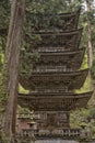 National tresure of Five Storied Pagoda at Dewa Sanzan Shrine in Tsuruoka, Miyagi, Japan Royalty Free Stock Photo