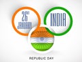 National tricolor circles with text and National Flag on grey background.