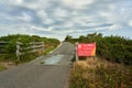 National Trust sign on the road warning against BBQs and fires on Ventnor Downs on the Isle of Wight