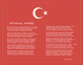 National Turkish istiklal marsh as independence anthem vector poster with text