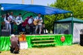 National Ukrainian musical group in ethnic costumes acts on Strawberry festival