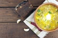 National ukrainian and russian soup borsch with sour cream