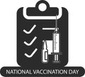 National Vaccination Day black vector icon