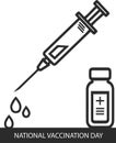 National Vaccination Day black vector icon