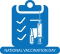 National Vaccination Day blue vector icon