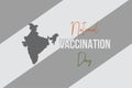 National Vaccination day. Indian national map. Coronavirus vaccine awareness.