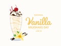 National Vanilla Milkshake Day vector illustration Royalty Free Stock Photo