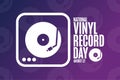 National Vinyl Record Day. August 12. Holiday concept. Template for background, banner, card, poster with text