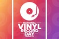 National Vinyl Record Day. August 12. Holiday concept. Template for background, banner, card, poster with text