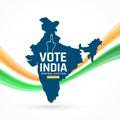 national voters day background with indian map and tricolor flag