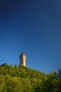 The national Wallace Monument made in 1869 from stone, to commemorate William Wallace displaying his two hand sword
