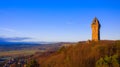 The National Wallace Monument is a tower standing on the shoulder of the Abbey Craig, a hilltop overlooking Stirling in Scotland Royalty Free Stock Photo