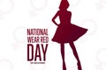 National Wear Red Day. First Friday in February. Holiday concept. Template for background, banner, card, poster with Royalty Free Stock Photo