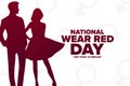 National Wear Red Day. First Friday in February. Holiday concept. Template for background, banner, card, poster with Royalty Free Stock Photo