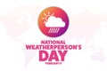 National Weatherpersons Day. February 5. Holiday concept. Template for background, banner, card, poster with text Royalty Free Stock Photo