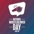 National Whistleblower Day. July 30. Holiday concept. Template for background, banner, card, poster with text
