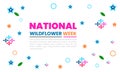 National Wildflower Week vector illustration of beautiful flowers ornament for template for your holiday. Royalty Free Stock Photo