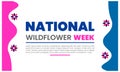 National Wildflower Week vector illustration of beautiful flowers ornament for template for your holiday. Royalty Free Stock Photo