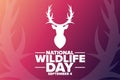 National Wildlife Day. September 4. Holiday concept. Template for background, banner, card, poster with text inscription