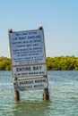 National wildlife refuge Tarpon Bay - warning sign Royalty Free Stock Photo