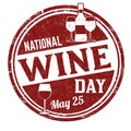 National wine day grunge rubber stamp