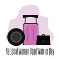 National Woman Road Warrior Day, idea for poster, banner or postcard