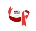 National Women and Girls HIV AIDS Awareness Day. Vector illustration on white