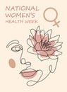 National Women Health Week concept vector for web, app. Event on Mother s Day to encourage women health in May