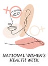 National Women`s Health Week concept vector for web, app. Event on Mother`s Day to encourage women health in May. Diverse race