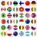 National world flags set. Country circle flag symbol collection. Royalty Free Stock Photo