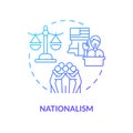 Nationalism political movement blue gradient concept icon