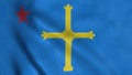Nationalist flag of Asturias, Spain waving in the wind. 3d illustration