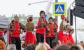 The Nationalities Ball participants: on the stage Russian folk dance ensemble.