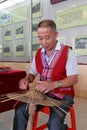 She nationality old man make chinese bamboo cap