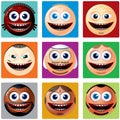 Nationality Smiley Icons. Vector Set of Smileys Royalty Free Stock Photo