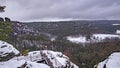 Nationalpark im Winter der sÃÂ¤chsische schweiz in Elbsandsteingebirge blick von der Bastei BrÃÂ¼cke