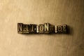 NATIONWIDE - close-up of grungy vintage typeset word on metal backdrop