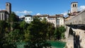 Natisone river next to Ponte del Diavolo in Cividale del Friuli in Udine in Italy in Autumn