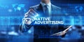 Native advertising internet publication concern digital marketing business concept.