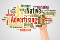 Native Advertising word cloud and hand with marker concept Royalty Free Stock Photo