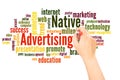 Native Advertising word cloud hand writing concept Royalty Free Stock Photo